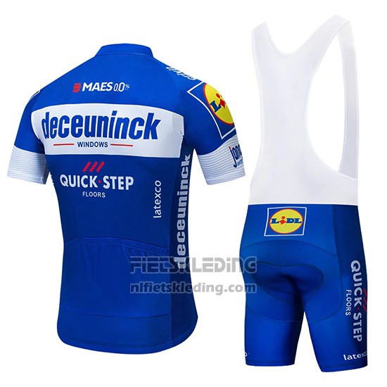 2019 Fietskleding Deceuninck Quick Step Blauw Wit Korte Mouwen en Koersbroek